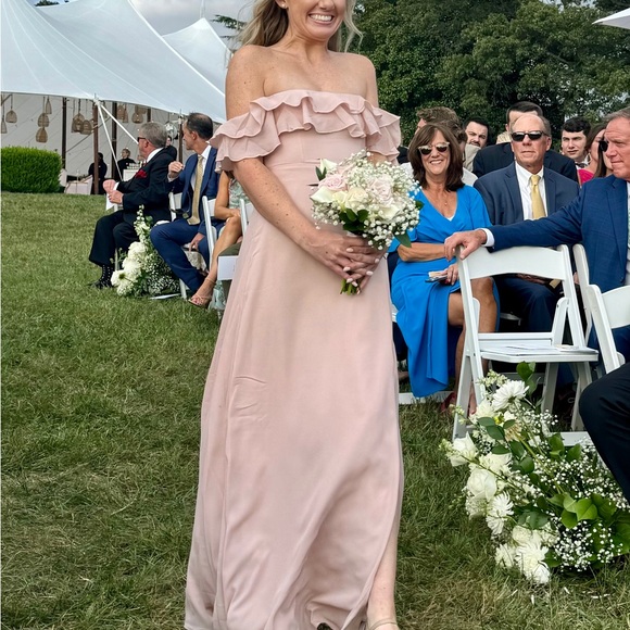 Show Me Your Mumu Emma Ruffle Maxi in Dusty Blush Crisp XXS - Picture 7 of 7